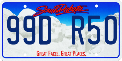SD license plate 99DR50