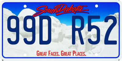SD license plate 99DR52