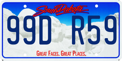 SD license plate 99DR59