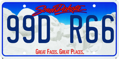 SD license plate 99DR66