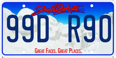 SD license plate 99DR90