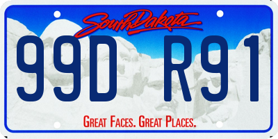 SD license plate 99DR91