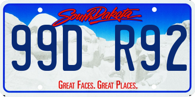 SD license plate 99DR92