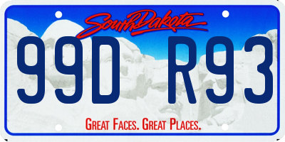 SD license plate 99DR93