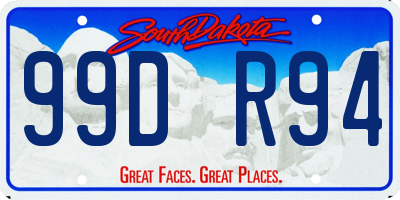 SD license plate 99DR94