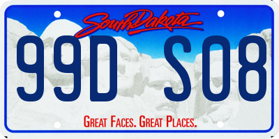 SD license plate 99DS08
