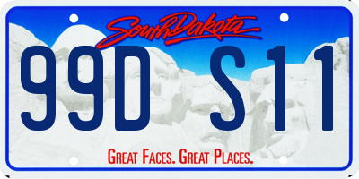 SD license plate 99DS11