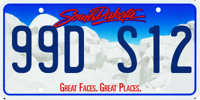 SD license plate 99DS12