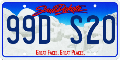 SD license plate 99DS20