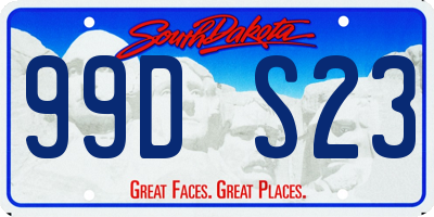 SD license plate 99DS23