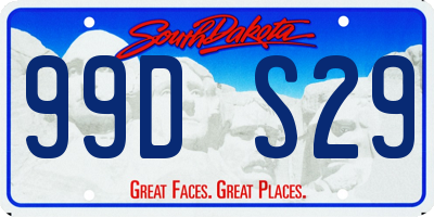 SD license plate 99DS29