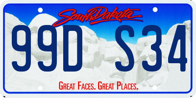 SD license plate 99DS34