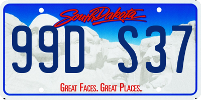 SD license plate 99DS37