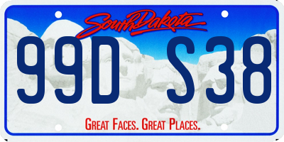 SD license plate 99DS38