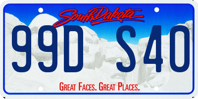 SD license plate 99DS40