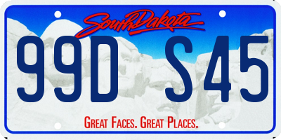 SD license plate 99DS45