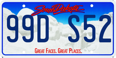 SD license plate 99DS52