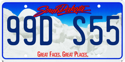 SD license plate 99DS55