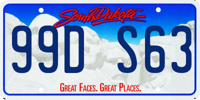 SD license plate 99DS63