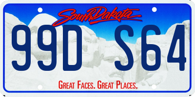 SD license plate 99DS64
