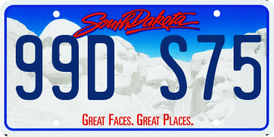 SD license plate 99DS75