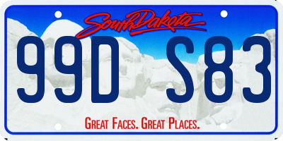 SD license plate 99DS83
