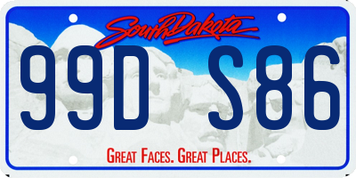 SD license plate 99DS86