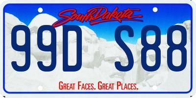 SD license plate 99DS88