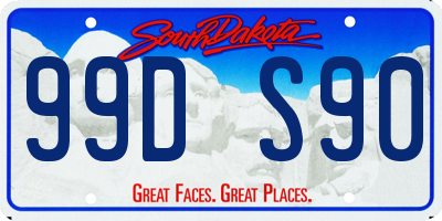SD license plate 99DS90