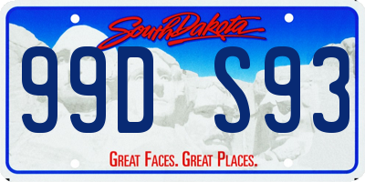 SD license plate 99DS93