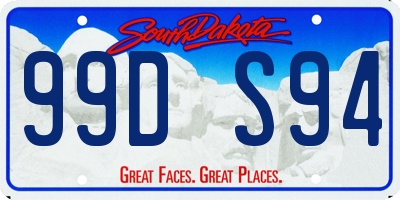 SD license plate 99DS94