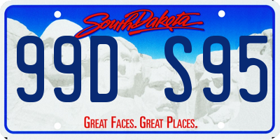 SD license plate 99DS95