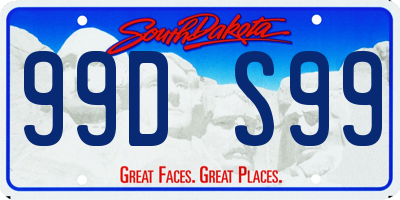 SD license plate 99DS99