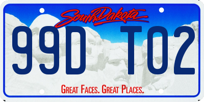 SD license plate 99DT02