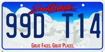 SD license plate 99DT14