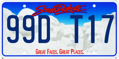 SD license plate 99DT17
