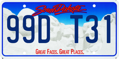 SD license plate 99DT31