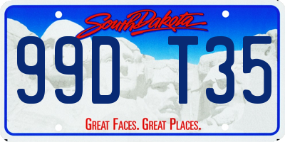 SD license plate 99DT35