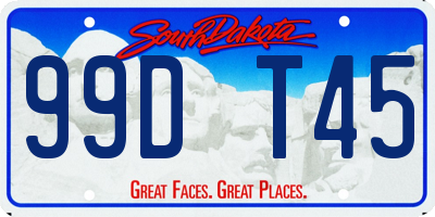 SD license plate 99DT45