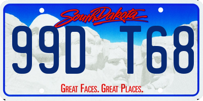 SD license plate 99DT68