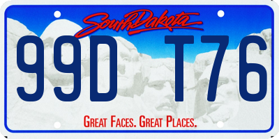 SD license plate 99DT76