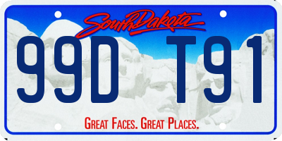 SD license plate 99DT91