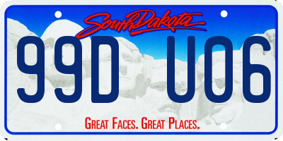 SD license plate 99DU06