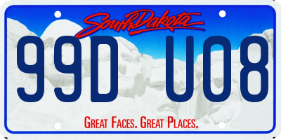 SD license plate 99DU08