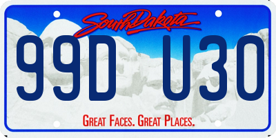 SD license plate 99DU30