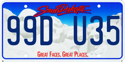 SD license plate 99DU35