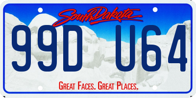 SD license plate 99DU64