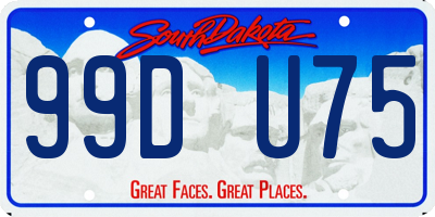 SD license plate 99DU75