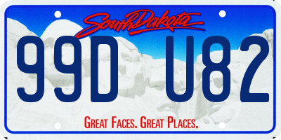 SD license plate 99DU82
