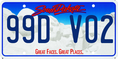 SD license plate 99DV02